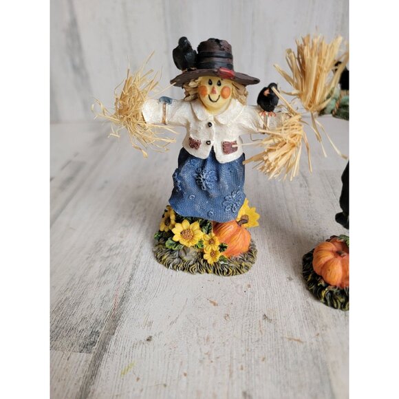 Vintage scarecrow ceramic fall farm Halloween set figure - Picture 3 of 10